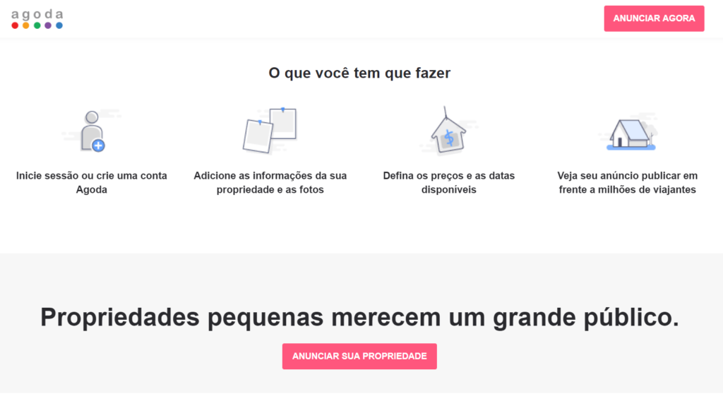 print referente ao site do canal de distribuiÃ§Ã£o Agoda.